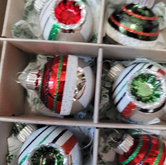 NEW 12 Christopher Radko Shiny Brite Glass Christmas Tree Ornaments. - Picture 2 of 9